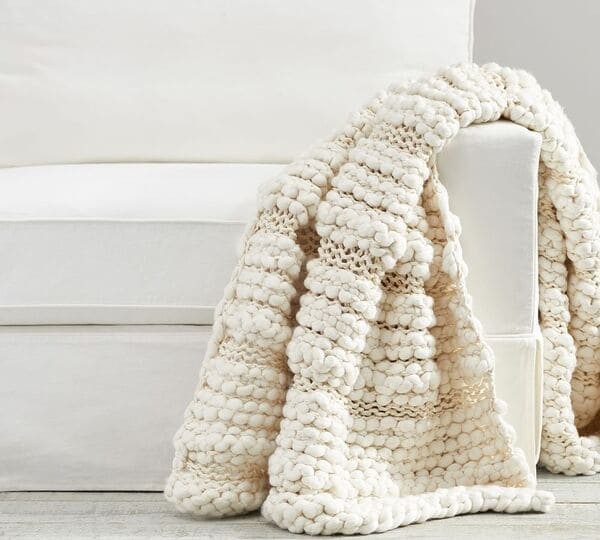 Cozy Darian Textured Striped Throw by Pottery Barn.