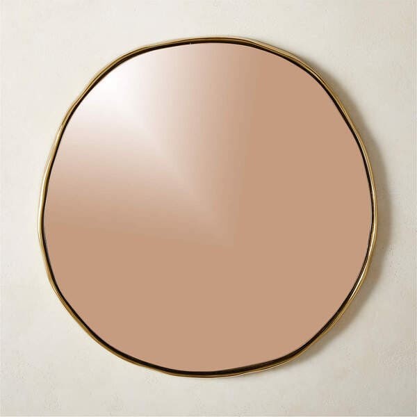 Sombra brass wall mirror 24″.