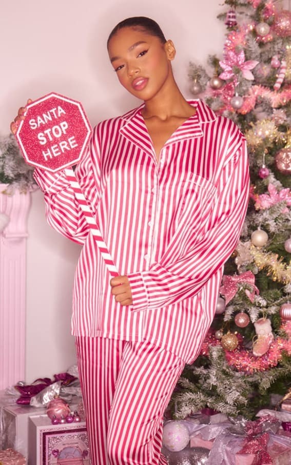 Candy Stripe Comfort: Festive PJ Set