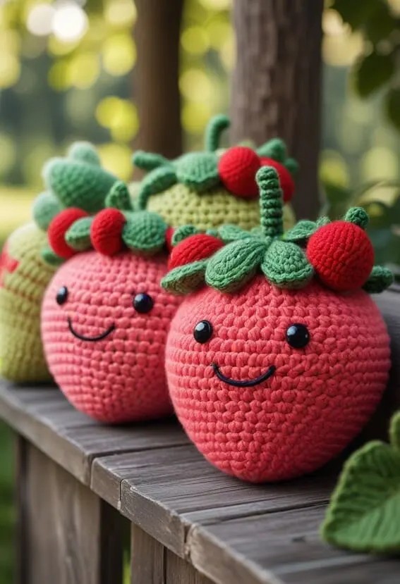 A Whimsical Crochet Using Fresh Fruits and playful creativity