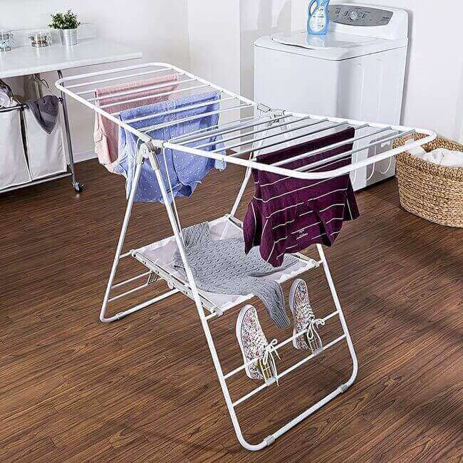 Have a foldable drying rack that can be easily stored away.