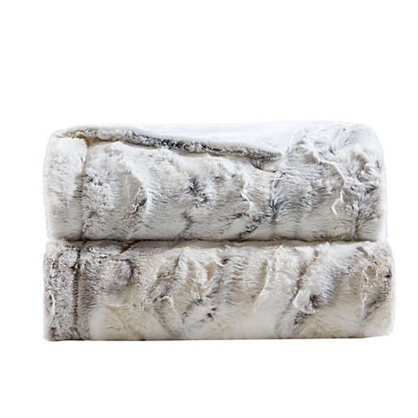 Madison Park Sachi Oversized Faux Fur Throw Blanket in Grey, $24.99.