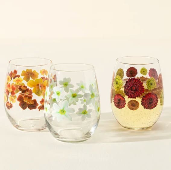 Birth Month Flower Glass