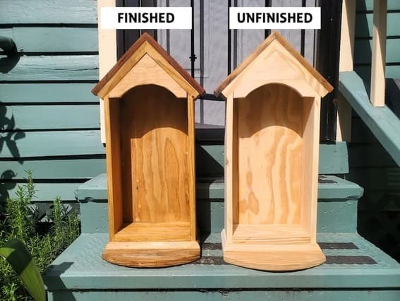 Birdhouse-Inspired Garden Nook Shelf