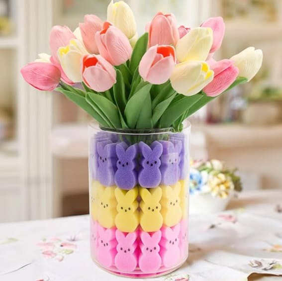 Peeps-Infused Floral Arrangement: A Vibrant Easter Centerpiece