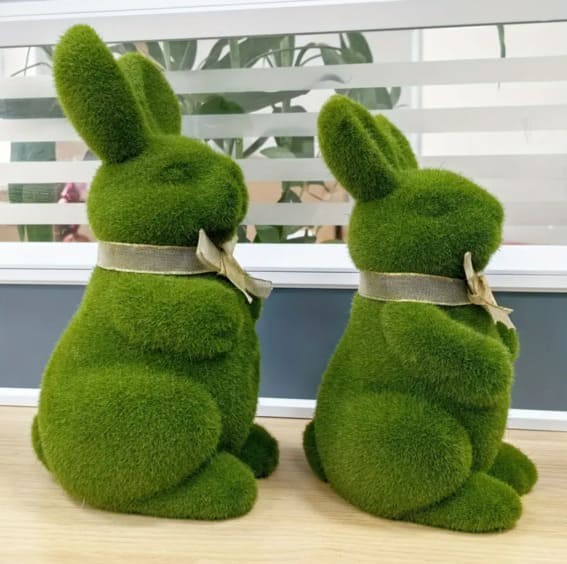 Verdant Velvet Bunnies: A Touch of Spring Greenery