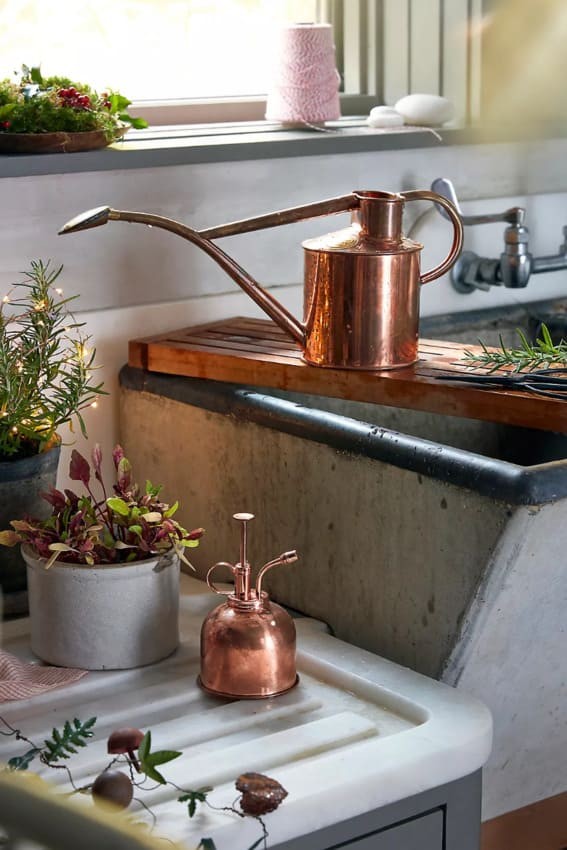 Lustrous Care: Haws Copper Watering Can & Mister Gift Set