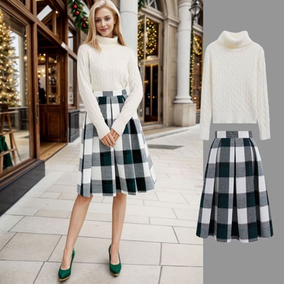 Classic Charm: Winter White and Plaid