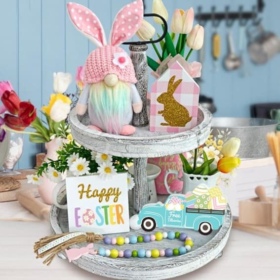 Easter Enchantment: Festive Tiered Tray Set