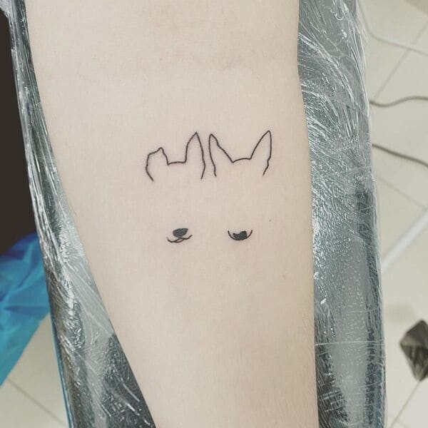 Cute aesthetic animal outline Tattoo