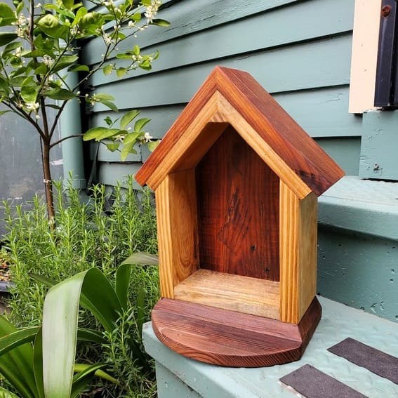 Birdhouse-Inspired Garden Nook Shelf