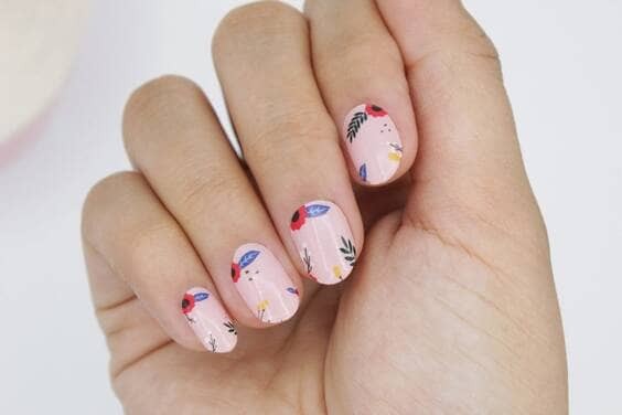 Spring floral Nail Strips.