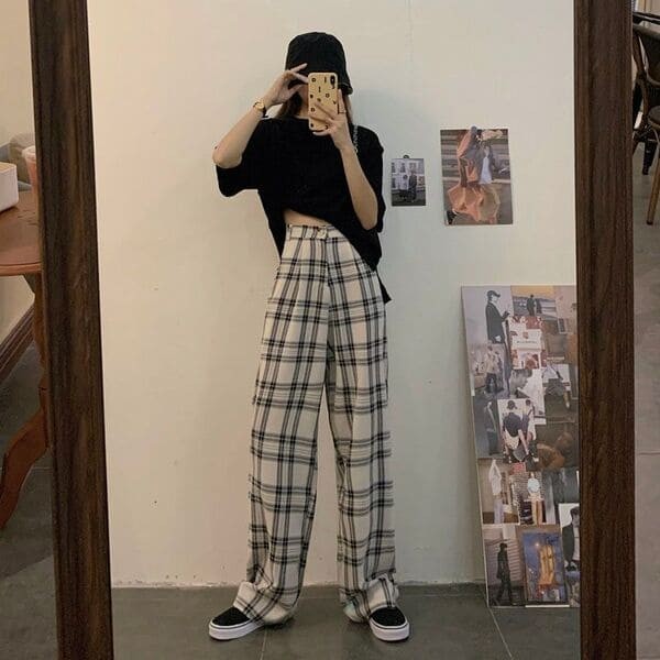 Wide leg and showstopper plaid pants from YesStyle.