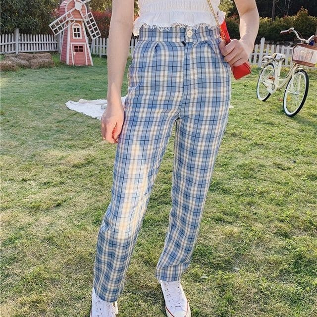 Wide leg and showstopper plaid pants from YesStyle.