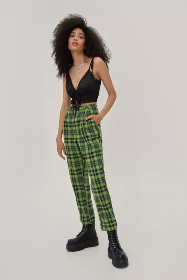 Plaid pants from Nasty Gal.