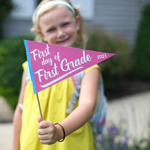 First day of School pennants flag.