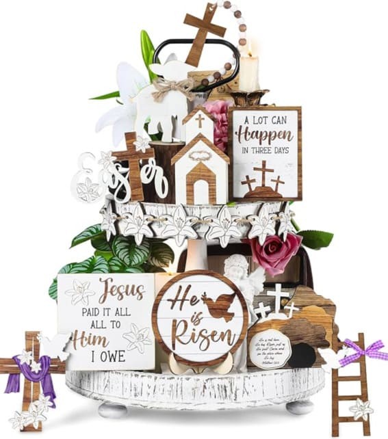 Resurrection Message: He is Risen Tray Decor Set