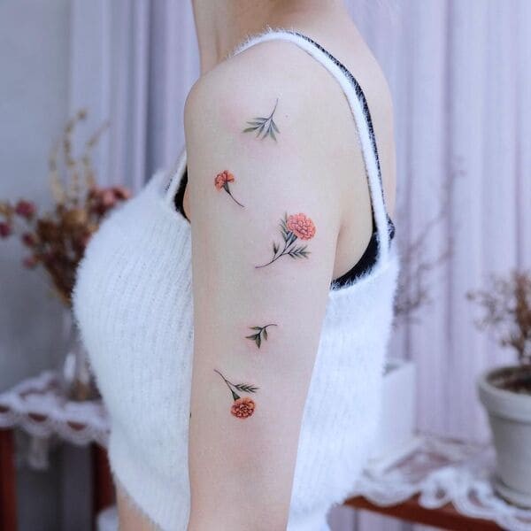 Falling Flowers Tattoo