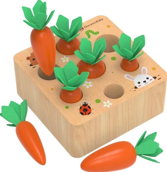 Garden Fun: Carrot Harvest Wooden Game for Toddlers