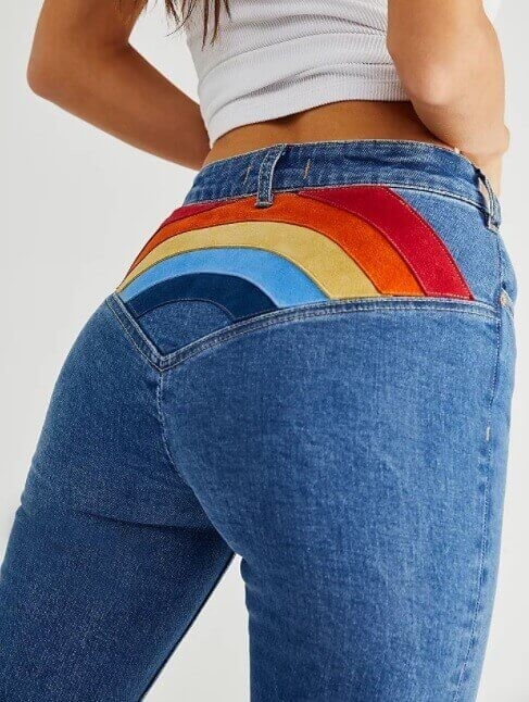 Rainbow kidcore Jeans.