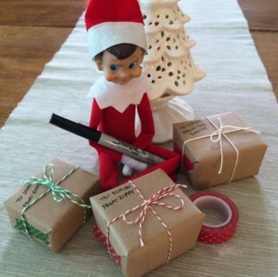 Elf on the Shelf Wraps Up Holiday Gifts