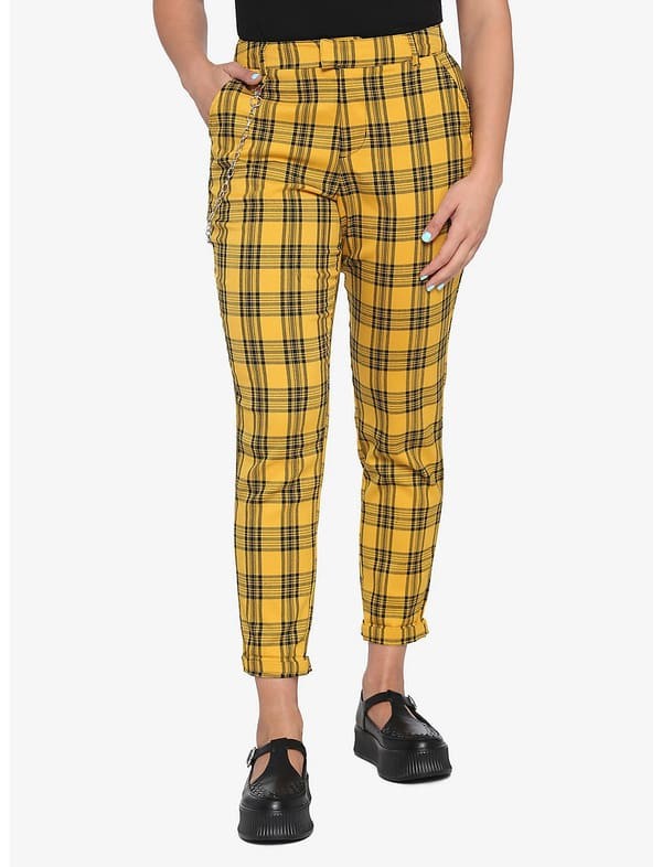 Trouser style plaid pants from Hot Topic.