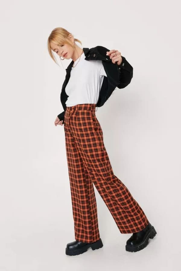 Plaid pants from Nasty Gal.