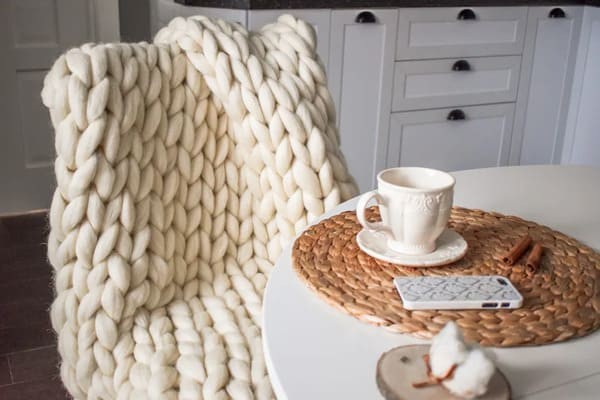 Chunky Knit Blanket by ShepsWool.