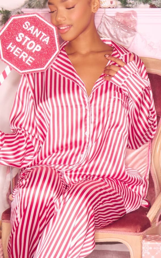 Candy Stripe Comfort: Festive PJ Set