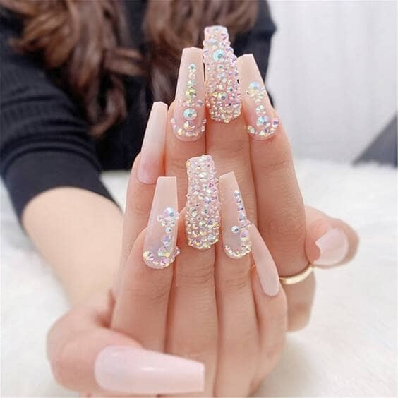 Luxury Studded rhinestone Nails.