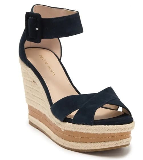 Midnight Chic: Black Espadrille Wedges