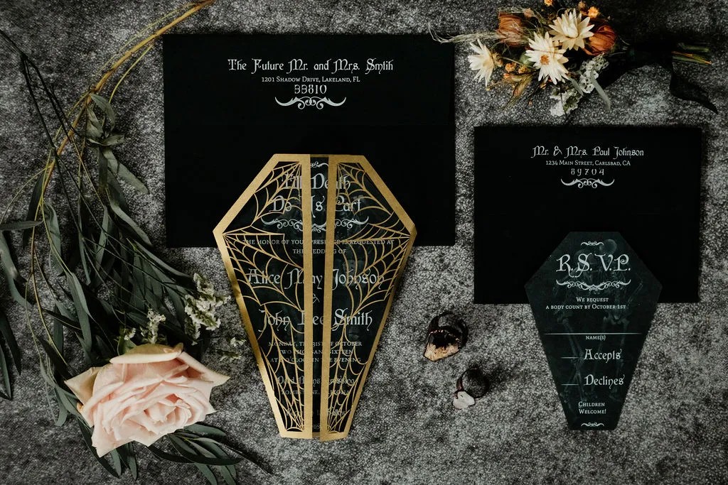 But now can we see the Halloween wedding invitations please?