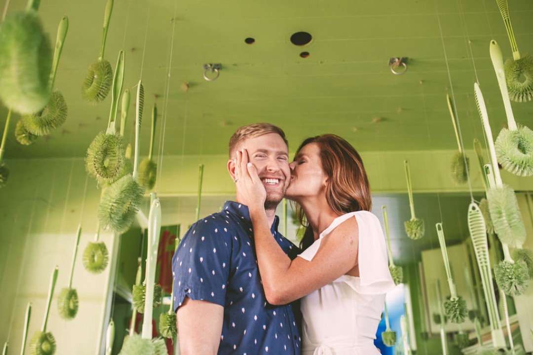 Never thought toilet brushes could make for great engagement photo ideas, but here we are (and we LOVE it!).