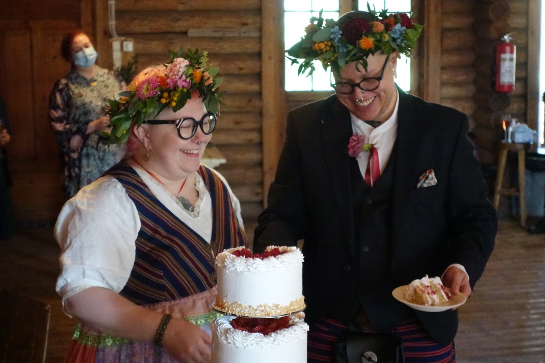 Tell us about the potluck wedding reception: