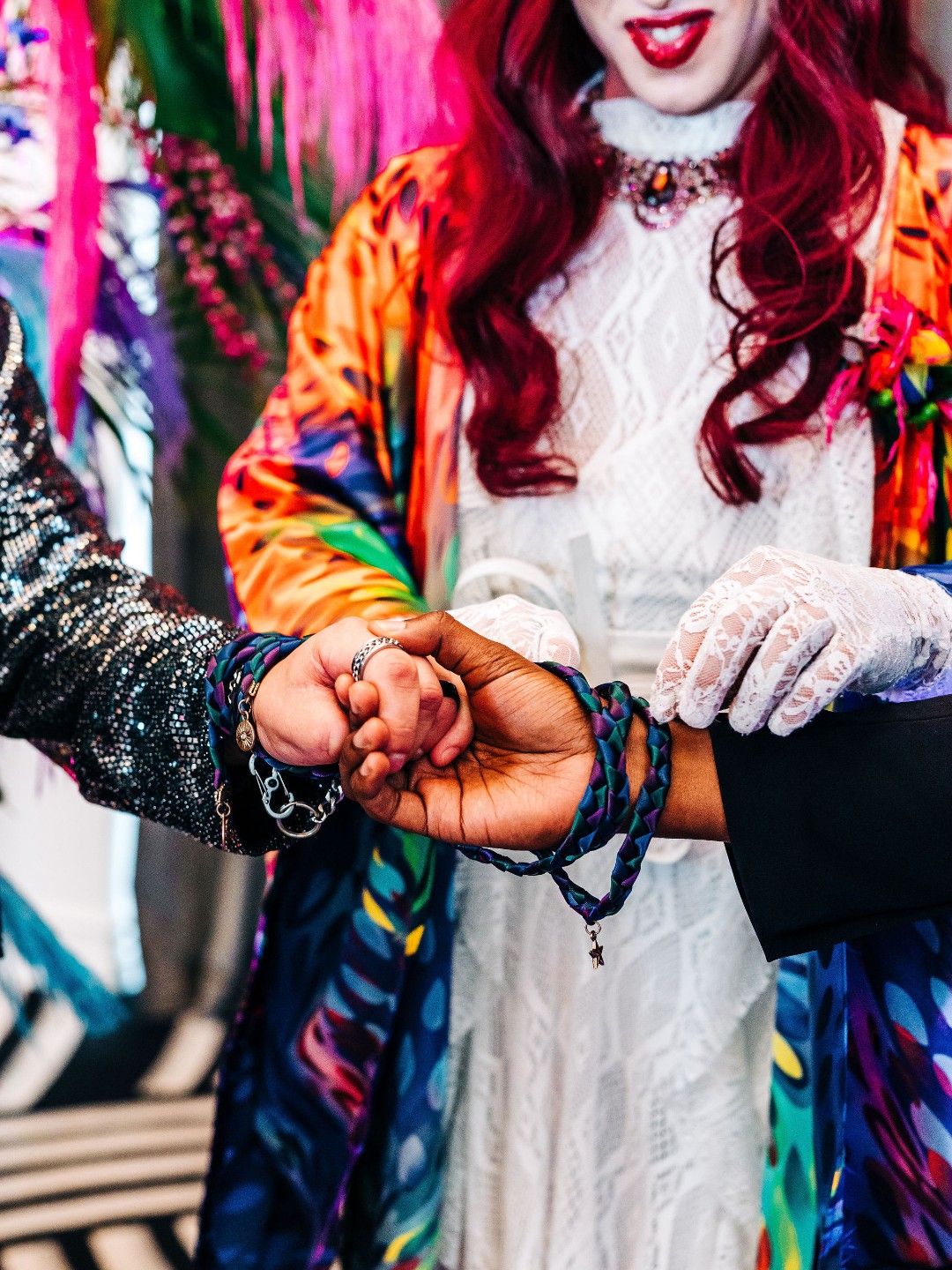 A handfasting remix at this colorful wedding