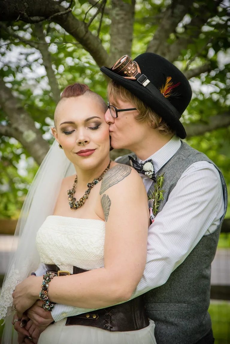 A Steampunk Circus Wedding With Corsets, Ringleaders, And The Best Flower Girl Youll See Today