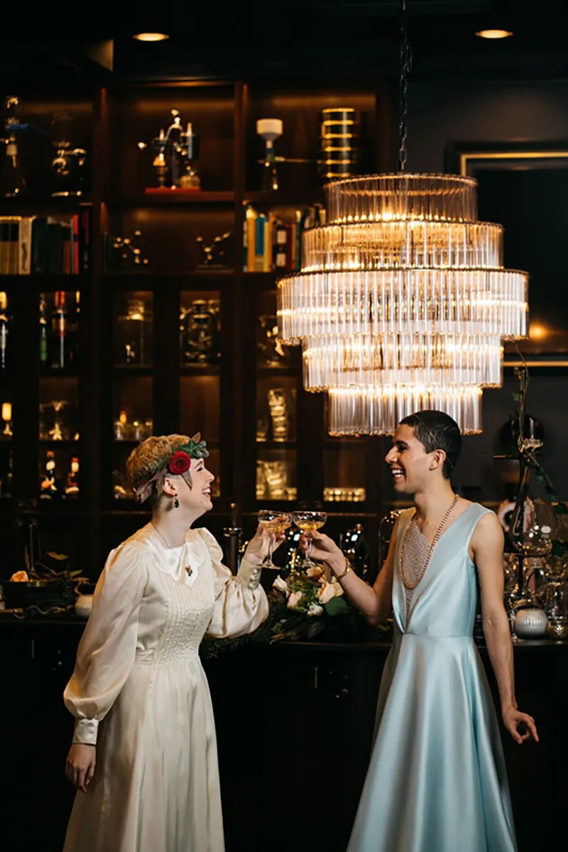 This classy bar wedding proves nontraditional wedding venues are the best