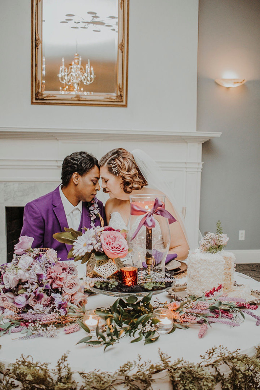 Even this cake understood the purple wedding assignment.