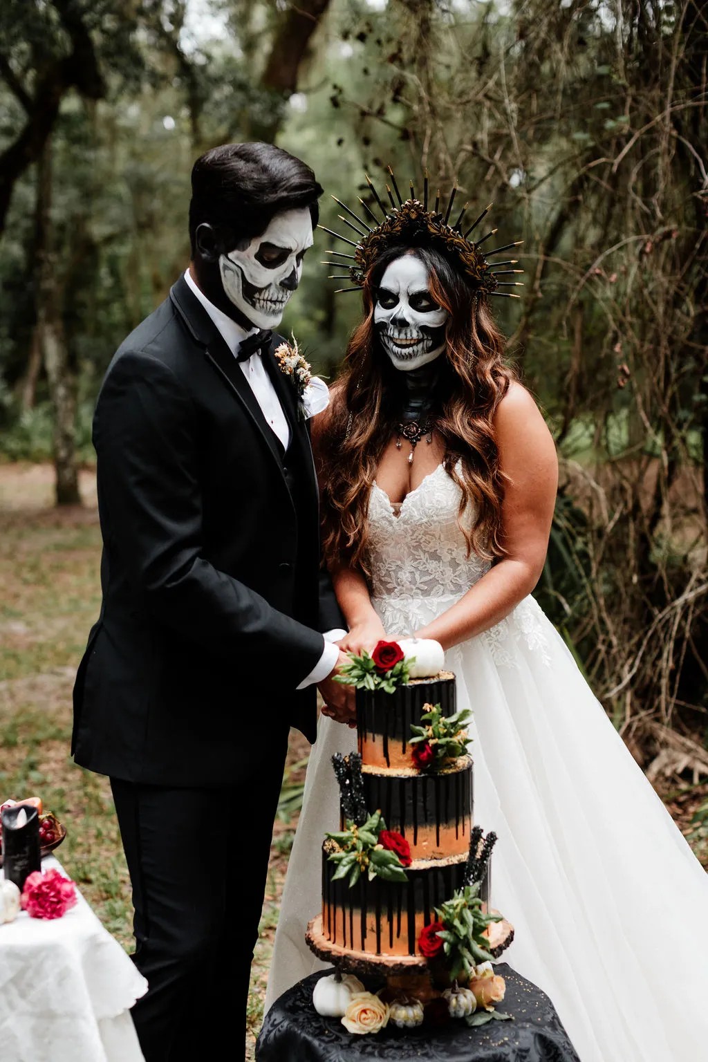 Vendors who worked on this styled shoot full of Ghoulishly Chic Halloween Wedding Ideas: