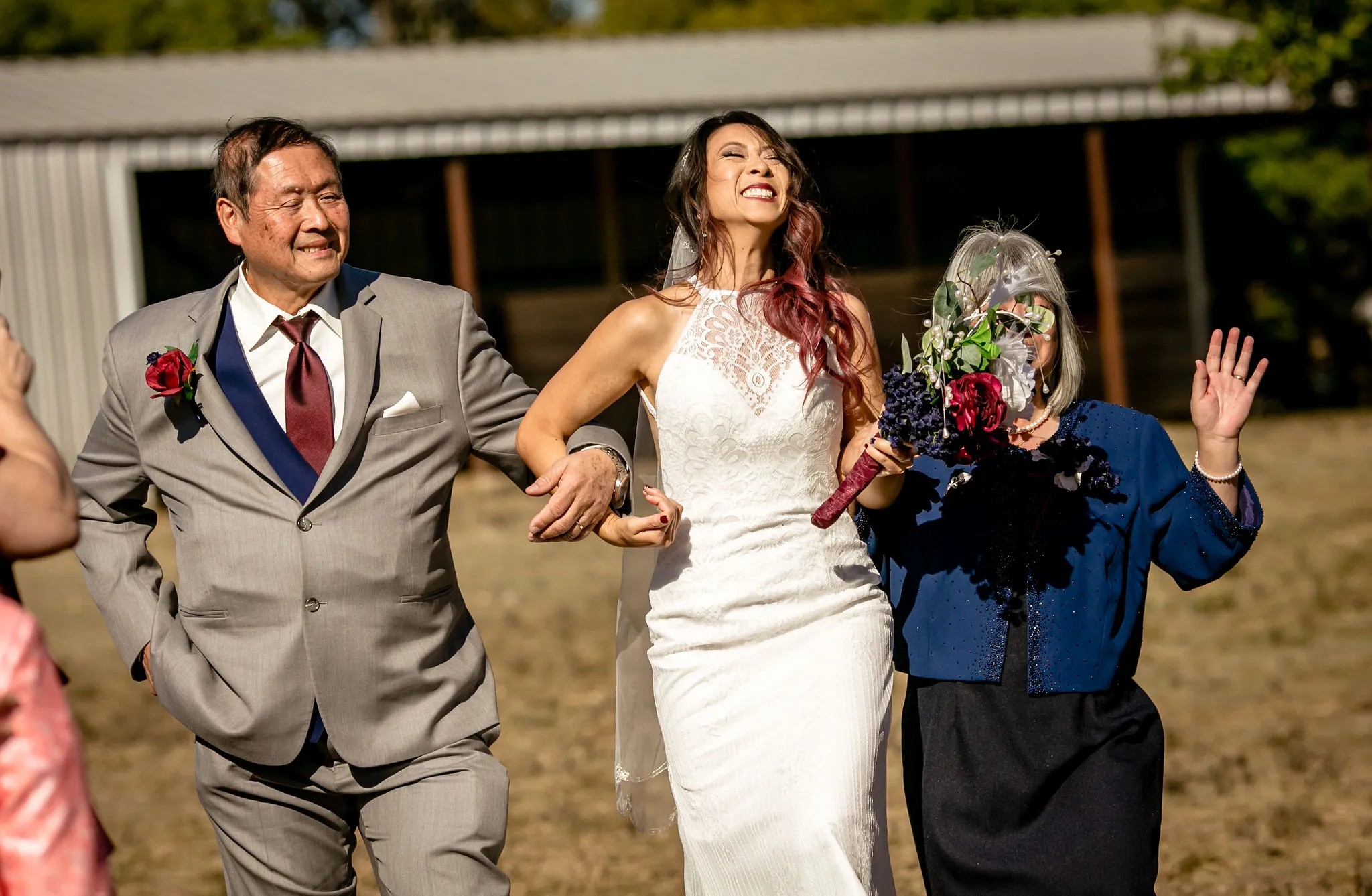 Polyamorous triad wedding ceremony