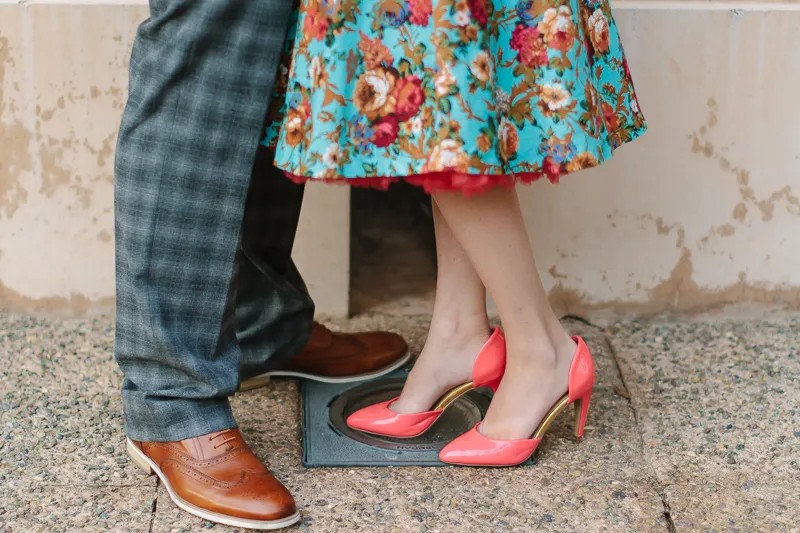 Pink wedding shoes