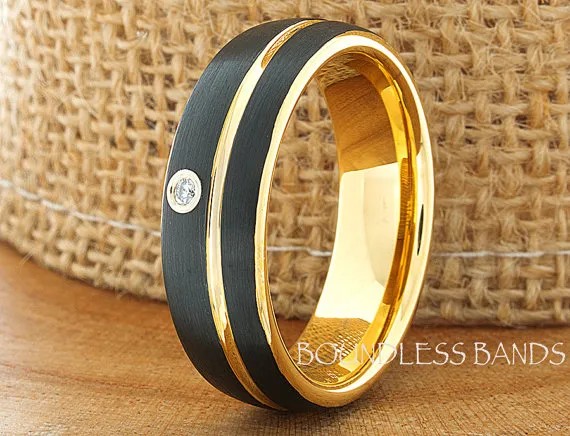 Hufflepuff Harry Potter wedding rings