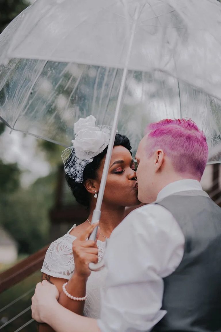 Pink Hair + Rainbows Abound At This Vividly Geeky Wedding