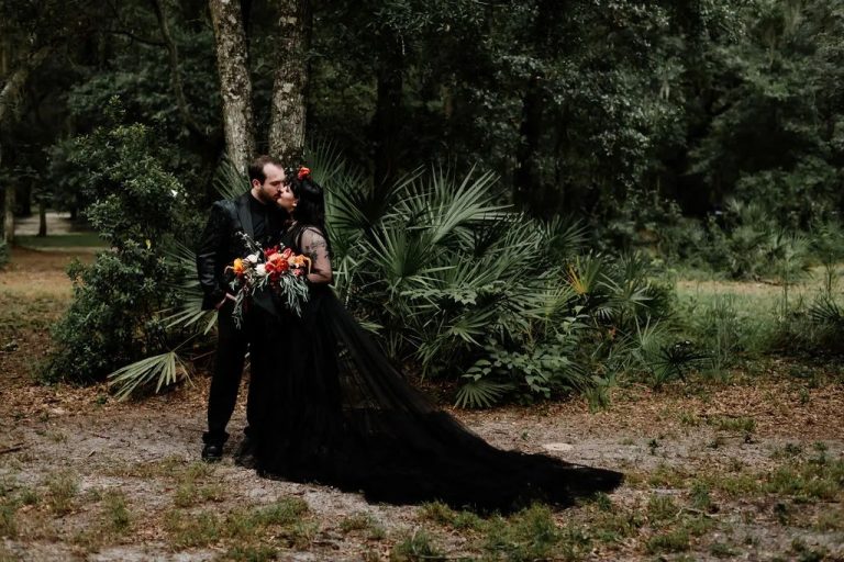 Bask In These Elegant Dark Halloween Elopement Ideas