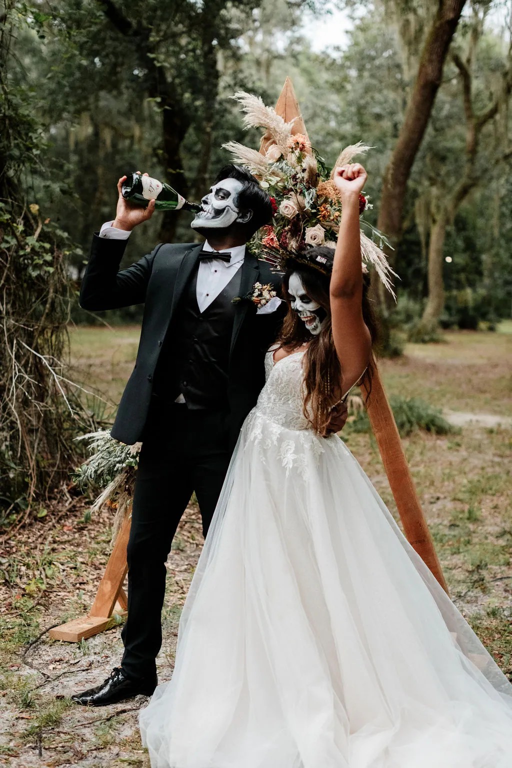 Vendors who worked on this styled shoot full of Ghoulishly Chic Halloween Wedding Ideas: