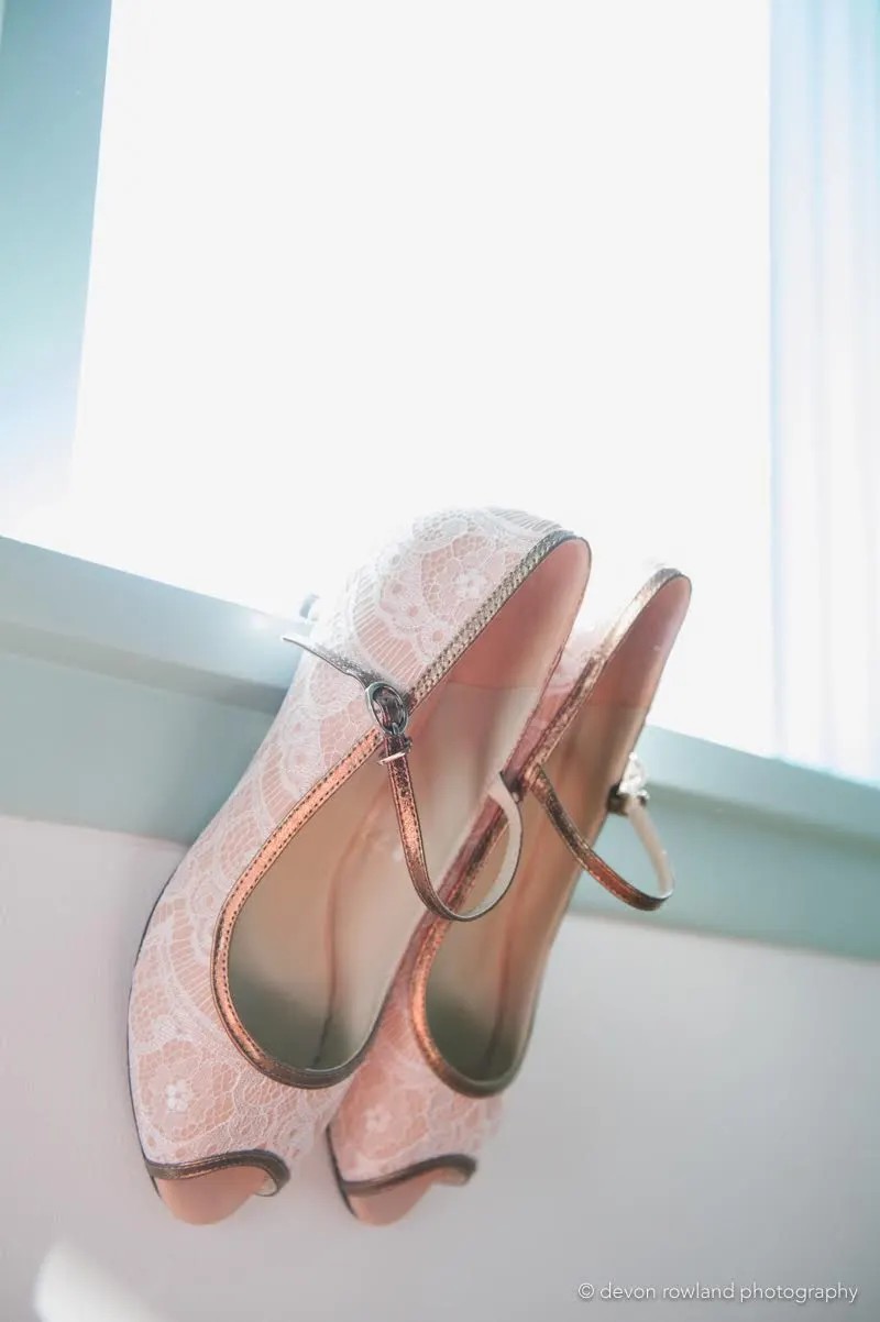 Pink wedding shoes