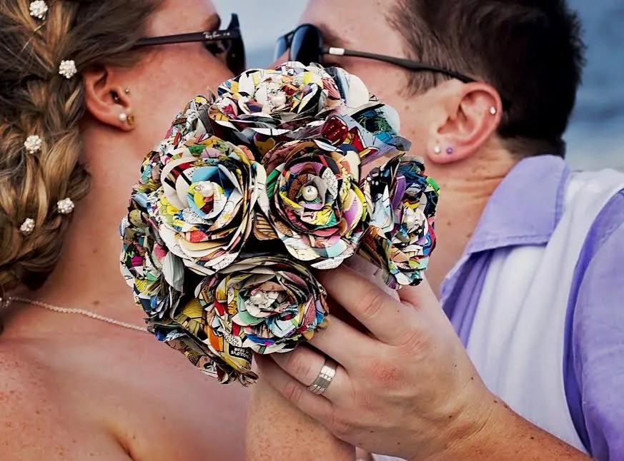 Carry a bouquet made out of your favorite comic books