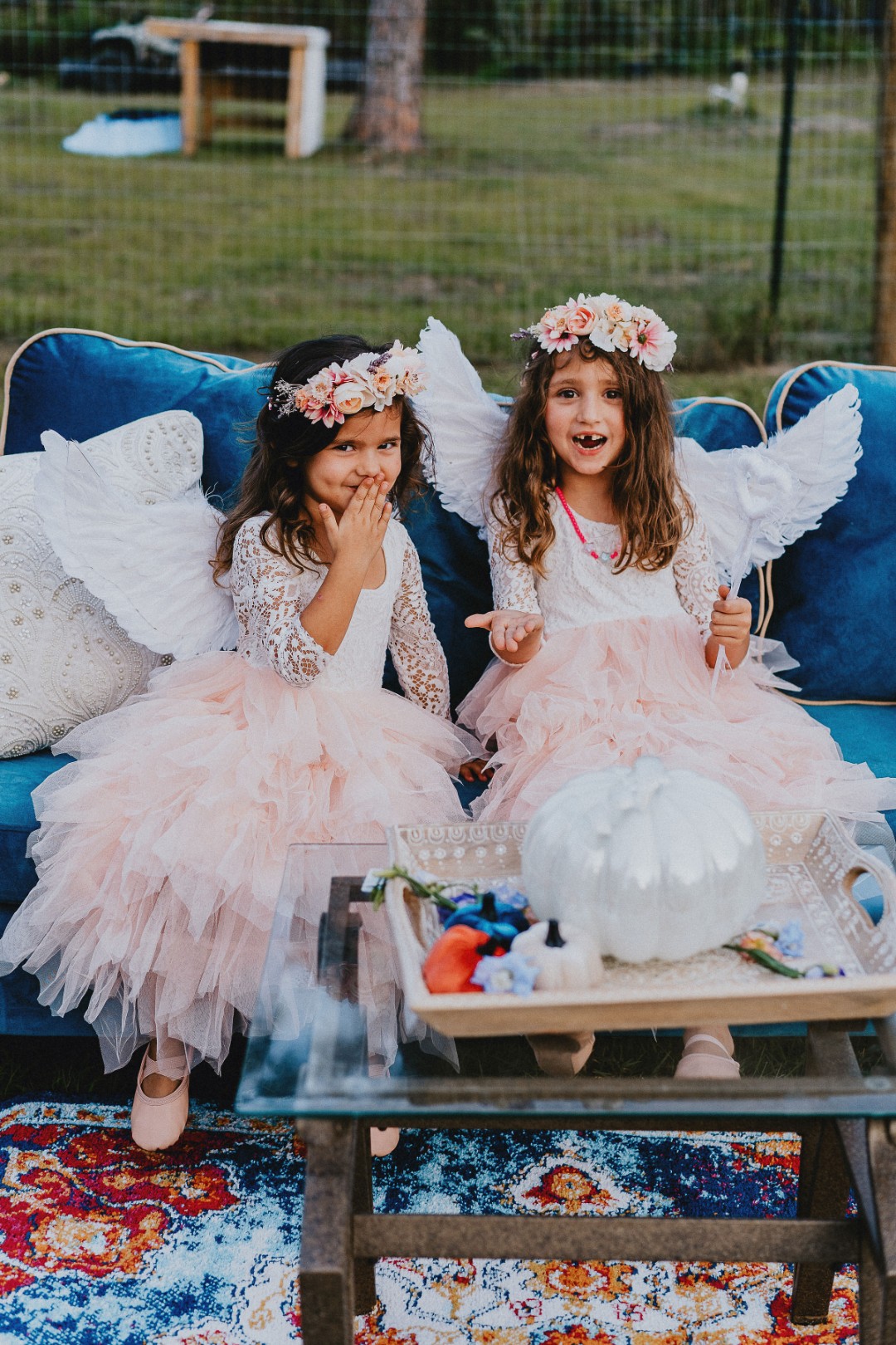 Can all flower kids wear wings at weddings? Please and thanks.