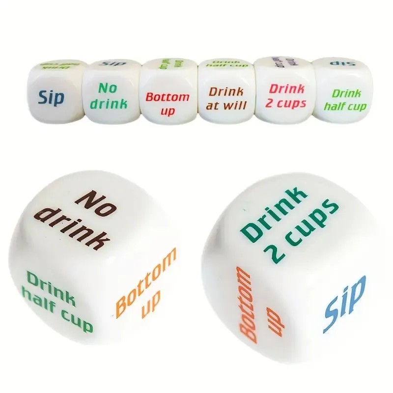 5pcs Drinking Dice Game (0.98”), Rolling Decider Bach Game