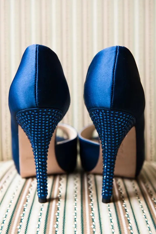 Blue wedding shoes